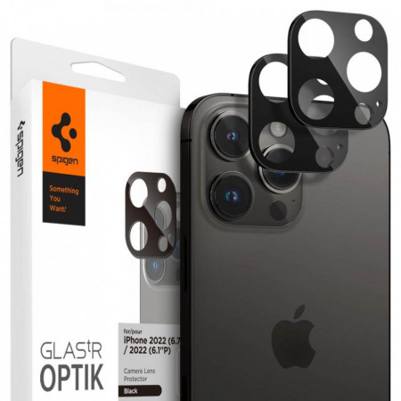 Spigen Optik. TR Camera Protector Camera tempered glass (2 pcs) iPhone 14 Pro / 14 Pro Max черен