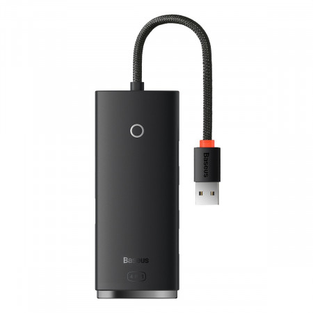 USB хъб BASEUS Lite Series 4в1 USB Type A към 4x USB Type A 3.0 0.25m (WKQX030001) черен