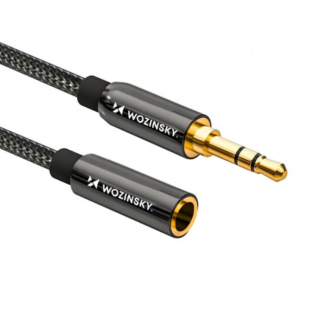 Аудио удължител WOZINSKY жак 3.5mm 5 m черен
