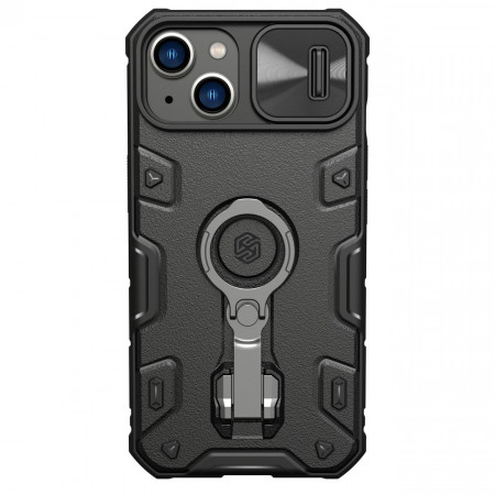Гръб с подвижно покритие за камерата и ринг държач NILLKIN CamShield Armor Pro - iPhone 14 Plus черен
