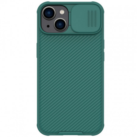 Гръб с подвижно покритие за камерата NILLKIN CamShield Pro - iPhone 14 Plus тъмнозелен