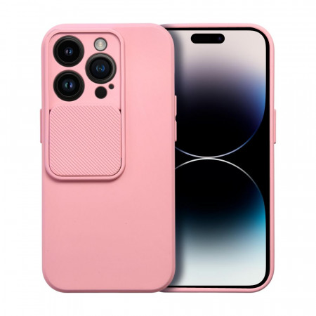 Гръб с подвижно покритие за камерата Slide - iPhone 14 Pro светлорозов
