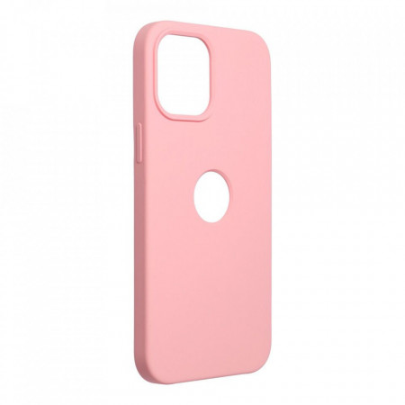 Гръб FORCELL Silicone - iPhone 12 Pro Max (с отвор за пръстов отпечатък) розов