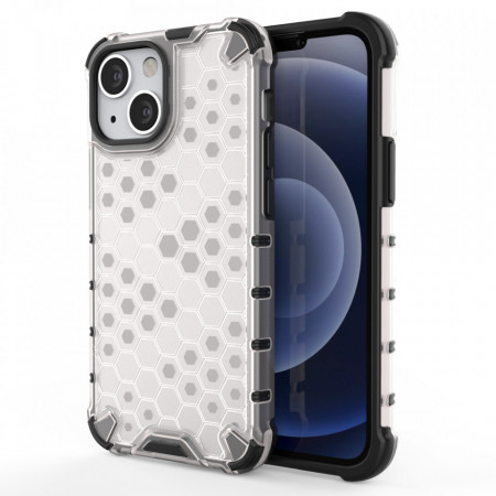 Гръб Honeycomb Armor със силиконов бъмпер - iPhone 13 mini прозрачен