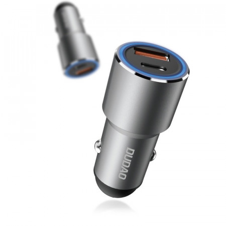Зарядно за кола DUDAO 22.5W USB Type A / USB Type C PD QC (R4PQ) сиво