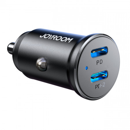 Зарядно за кола JOYROOM JR-CCN06 30W 2x USB Type C черно