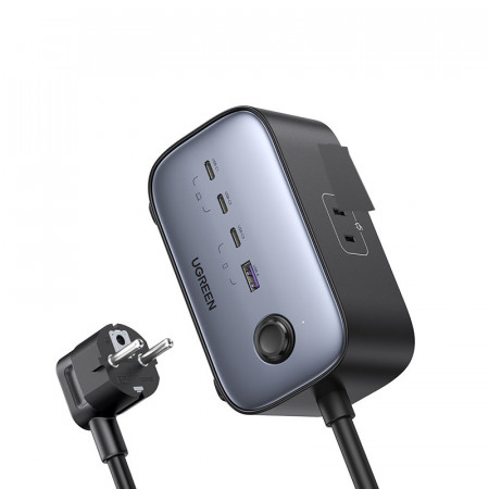 Зарядно за стена UGREEN GaN 100W USB Type A / 3x USB Type C с електрически кабел (CD270) черно
