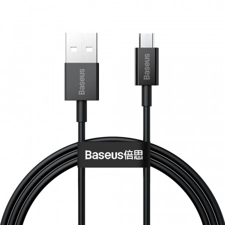 Кабел за зареждане и данни BASEUS Superior USB Type A micro USB с бързо зареждане 2A 1m черен (CAMYS-01)
