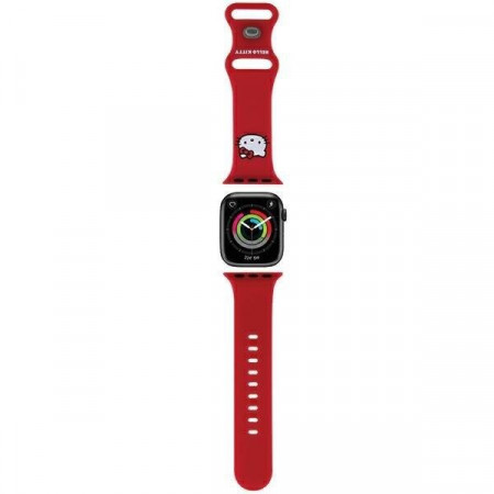 Каишка HELLO KITTY Silicone Kitty Head strap - Apple Watch 41mm Series 9 / 41mm Series 8 / 41mm Series 7 / 40mm Series 6 / 40mm SE / 40mm Series 5 / 40mm Series 4 / 38mm Series 3 / 38mm Series 2 / 38mm (1st gen) червен