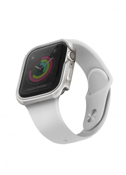 Калъф за корпус на часовник UNIQ Valencia - Apple Watch 44mm Series 5 / 44mm Series 4 сребърен