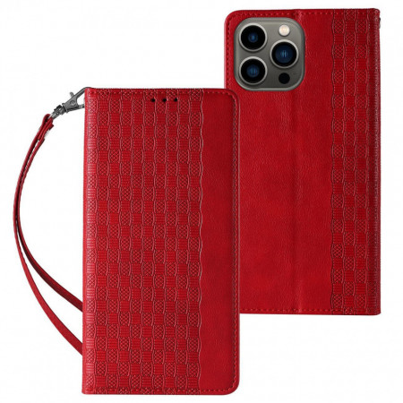 Калъф тип книга с връзка Magnet Strap - iPhone 12 Pro Max червен