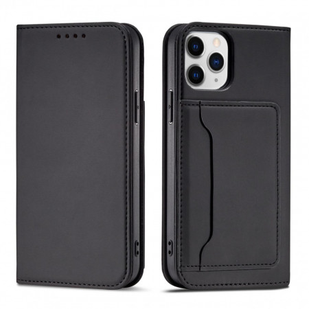 Калъф тип книга с външен джоб Magnet Card - iPhone 12 Pro Max черен