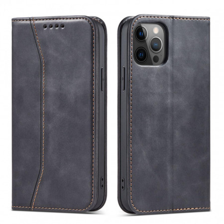 Калъф тип книга Magnet Fancy - iPhone 12 Pro Max черен