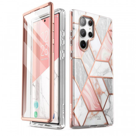 Калъф 360° SUPCASE Cosmo - Samsung Galaxy S23 Ultra розов мрамор