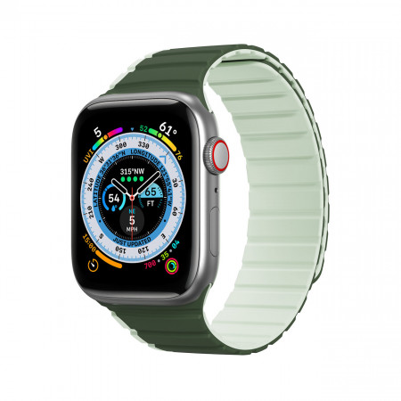 Магнитна каишка Dux Ducis LD - Apple Watch 41mm Series 9 / 41mm Series 8 / 41mm Series 7 / 40mm Series 6 / 40mm SE / 40mm Series 5 / 40mm Series 4 / 38mm Series 3 / 38mm Series 2 / 38mm (1st gen) зелен