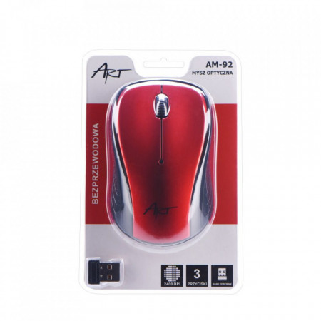 Оптична безжична мишка ART USB AM-92 червен