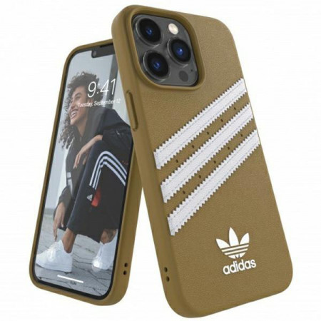 Оригинален гръб ADIDAS OR Molded PU - iPhone 13 Pro бежов / златист