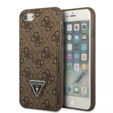 Оригинален гръб GUESS 4G Triangle Logo Cardslot GUHCI8P4TPW с външен джоб - iPhone 7 / 8 / SE (2nd gen) / SE (3rd gen) кафяв