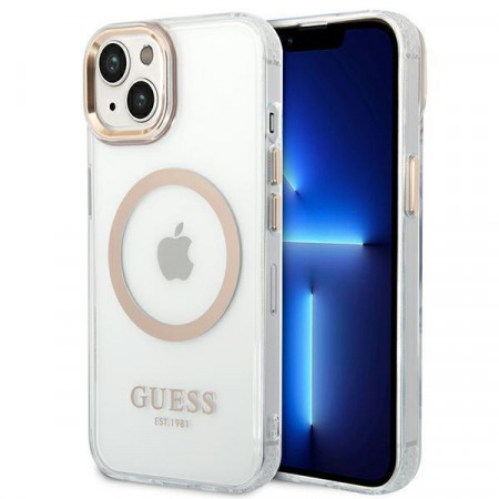Оригинален гръб GUESS Metal Outline GUHMP14MHTRMD MagSafe - iPhone 14 Plus златист