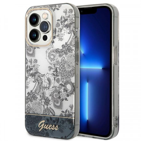 Оригинален гръб GUESS Porcelain GUHCP14XHGPLHG - iPhone 14 Pro Max сив