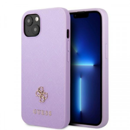 Оригинален гръб GUESS Saffiano 4G Small Metal Logo GUHCP13SPS4MU - iPhone 13 mini лилав