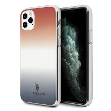 Оригинален гръб US POLO Gradient Pattern Collection USHCN58TRDGRB - iPhone 11 Pro син / червен