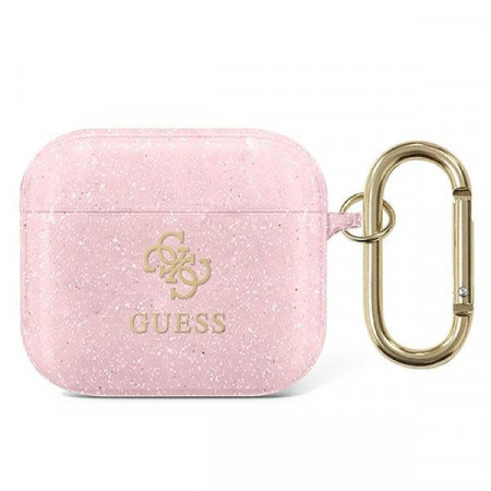 Оригинален калъф за слушалки GUESS Glitter GUA3UCG4GP - AirPods 3 розов