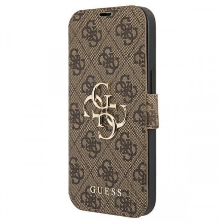 Оригинален калъф тип книга GUESS 4G Big Metal Logo GUBKP13X4GMGBR - iPhone 13 Pro Max кафяв