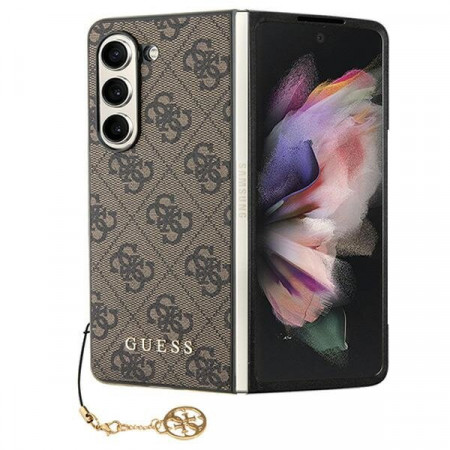 Оригинален калъф GUESS 4G Charms GUHCZFD5GF4GBR F946 Z Fold5 кафяв