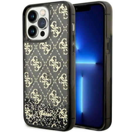 Оригинален полупрозрачен гръб GUESS 4G Liquid Glitter GUHCP14XLC4PSGK - iPhone 14 Pro Max черен