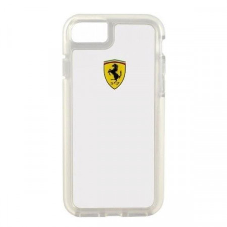 Оригинален прозрачен твърд гръб с цветна рамка FERRARI Shockproof FEGLHCP7TR - iPhone 7 / 8 / SE 2020 / SE 2022 черен