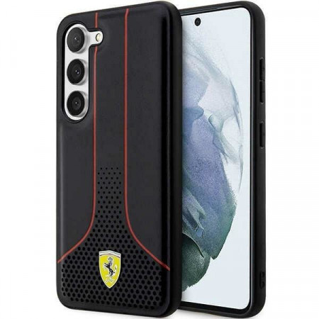 Оригинален твърд гръб FERRARI Perforated 296 P FEHCS23MPCSK - Samsung Galaxy S23 Plus черен
