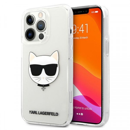 Оригинален твърд гръб KARL LAGERFELD Choupette Head KLHCP13XCTR - iPhone 13 Pro Max прозрачен