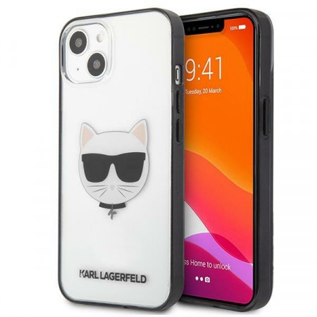 Оригинален твърд гръб KARL LAGERFELD Ikonik Choupette KLHCP13SHCHCK - iPhone 13 mini прозрачен
