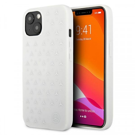 Оригинален твърд гръб MERCEDES Stars MEHCP13SESPWH - iPhone 13 mini сребристобял