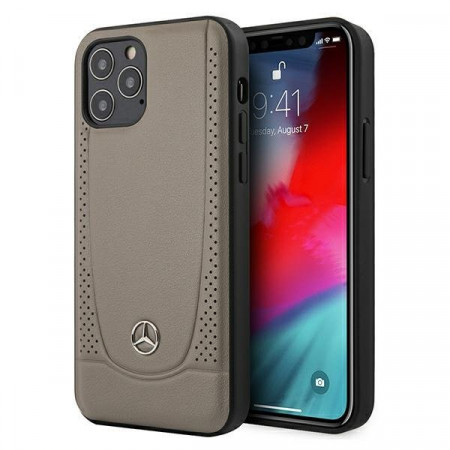 Оригинален твърд гръб MERCEDES Urban MEHCP12LARMBR - iPhone 12 Pro Max кафяв