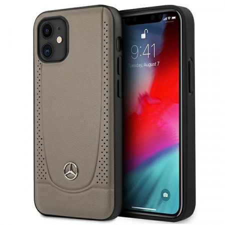 Оригинален твърд гръб MERCEDES Urban MEHCP12SARMBR - iPhone 12 mini кафяв