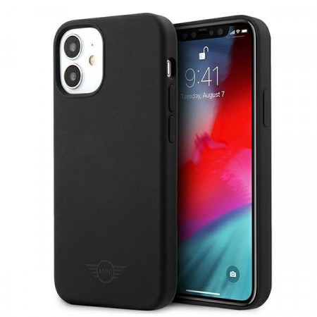 Оригинален твърд гръб MINI Silicone Tone On Tone MIHCP12SSLTBK - iPhone 12 mini черен