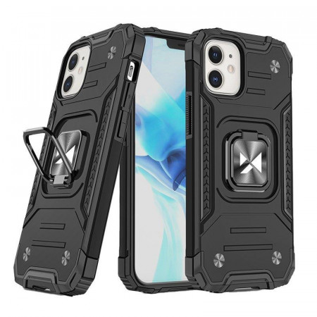Подсилен гръб WOZINSKY Ring Armor със стойка - iPhone 14 Plus черен