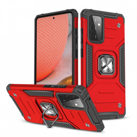 Подсилен гръб WOZINSKY Ring Armor със стойка - Samsung Galaxy A72 червен