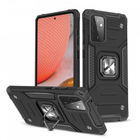 Подсилен гръб WOZINSKY Ring Armor със стойка - Samsung Galaxy A72 черен