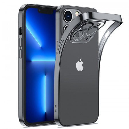 Прозрачен гръб с металическа рамка JOYROOM 14Q - iPhone 14 (JR-14Q1) черен