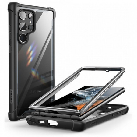 Прозрачен калъф 360° с рамка SUPCASE Iblsn Ares - Samsung Galaxy S22 Ultra 5G черен