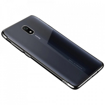 Прозрачен силиконов гръб с цветен кант Clear Color - Xiaomi Redmi 8A черен