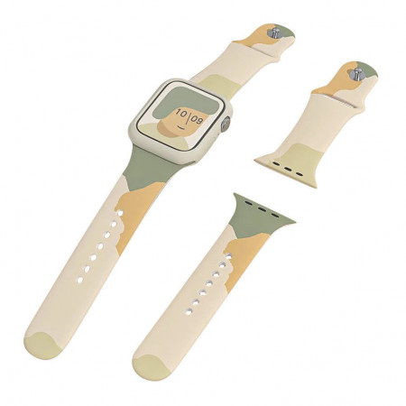 Силиконова каишка за часовник Strap Moro - Apple Watch 44mm SE / 44mm Series 6 / 44mm Series 5 / 44mm Series 4 / 42mm Series 3 / 42mm Series 2 wristband bracelet (6) черен камуфлаж