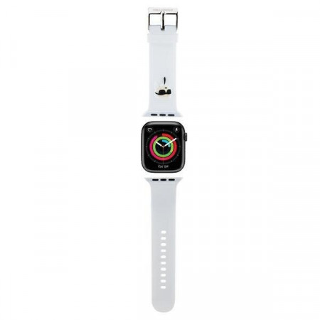 Силиконова каишка Karl lagerfeld 3D Rubber Karl Head strap - Apple Watch 41mm Series 9 / 41mm Series 8 / 41mm Series 7 / 40mm Series 6 / 40mm SE / 40mm Series 5 / 40mm Series 4 / 38mm Series 3 / 38mm Series 2 / 38mm (1st gen) бял