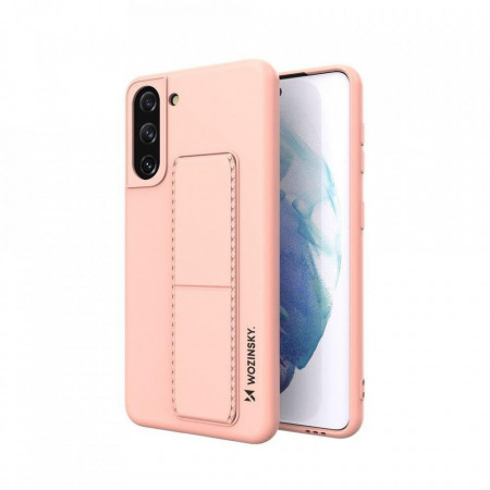 Силиконов гръб със стойка WOZINSKY Kickstand - Samsung Galaxy S21+ 5G розов