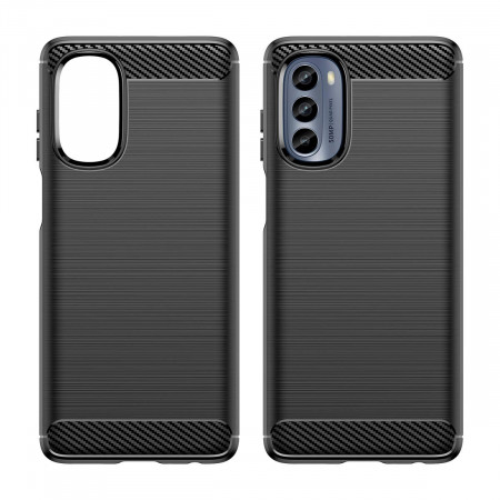 Силиконов гръб Carbon - Moto g62 5G черен