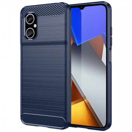 Силиконов гръб Carbon - Xiaomi Note 11E / Poco M4 5G / Redmi 10 5G син