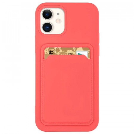 Силиконов гръб Card с портфейл за документи - iPhone 12 Pro Max оранжев